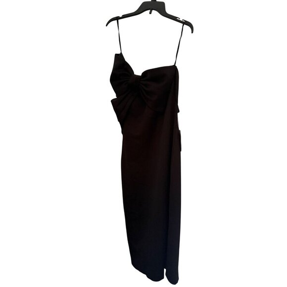 Eliza J Womens Black Bow Detail One Shoulder Scuba Crepe Cocktail Dress Sz 6 New - Picture 3 of 8
